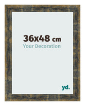 Cadre Photo 36x48cm Bleu Or Melange MDF Pisa De Face Mesure | Yourdecoration.fr
