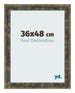 Cadre Photo 36x48cm Bleu Or Melange MDF Pisa De Face Mesure | Yourdecoration.fr