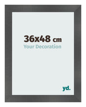 Cadre Photo 36x48cm Noir Argent Poli MDF Pisa De Face Mesure | Yourdecoration.fr