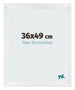 Cadre Photo 36x49cm Blanc Vintage MDF Pisa De Face Mesure | Yourdecoration.fr