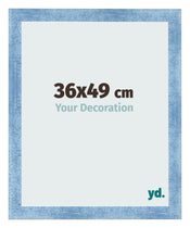 Cadre Photo 36x49cm Bleu Brillant Patine MDF Pisa De Face Mesure | Yourdecoration.fr