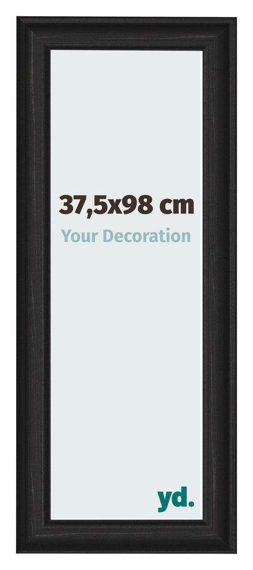 Cadre Photo 37 5x98cm Noir Grain de Bois MDF Lazio De Face Mesure | Yourdecoration.fr