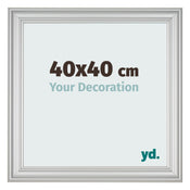Cadre Photo 40x40cm Argent Mat MDF Lazio De Face Mesure | Yourdecoration.fr