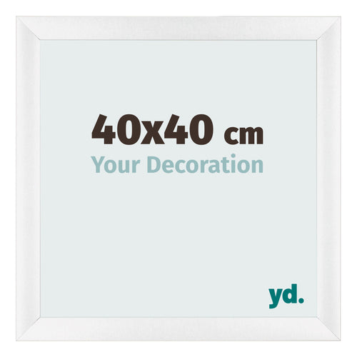 Cadre Photo 40x40cm Blanc Vintage MDF Pisa De Face Mesure | Yourdecoration.fr