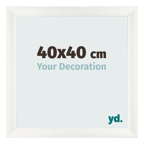 Cadre Photo 40x40cm Blanc Vintage MDF Pisa De Face Mesure | Yourdecoration.fr