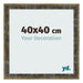 Cadre Photo 40x40cm Bleu Or Melange MDF Pisa De Face Mesure | Yourdecoration.fr
