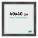 Cadre Photo 40x40cm Noir Argent Poli MDF Pisa De Face Mesure | Yourdecoration.fr