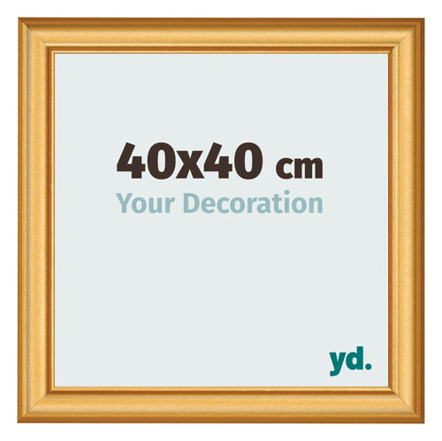 Cadre Photo 40x40cm Or Mat MDF Lazio De Face Mesure | Yourdecoration.fr