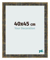 Cadre Photo 40x45cm Bleu Or Melange MDF Pisa De Face Mesure | Yourdecoration.fr