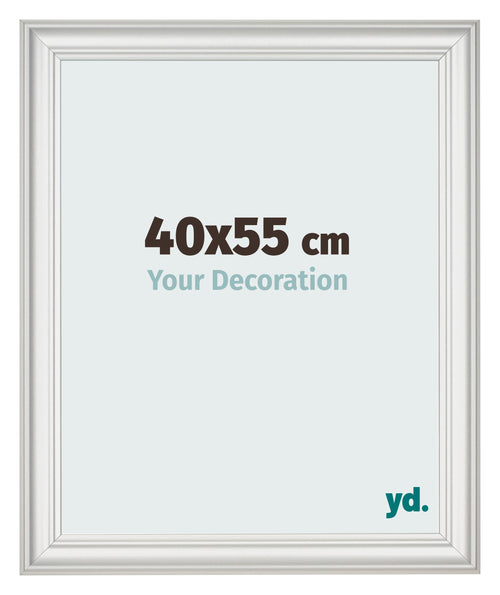 Cadre Photo 40x55cm Blanc Patine MDF Lazio De Face Mesure | Yourdecoration.fr