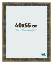 Cadre Photo 40x55cm Bleu Or Melange MDF Pisa De Face Mesure | Yourdecoration.fr