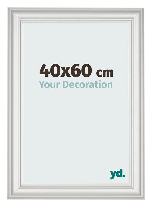 Cadre Photo 40x60cm Blanc Patine MDF Lazio De Face Mesure | Yourdecoration.fr
