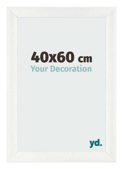 Cadre Photo 40x60cm Blanc Vintage MDF Pisa De Face Mesure | Yourdecoration.fr