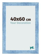 Cadre Photo 40x60cm Bleu Brillant Patine MDF Pisa De Face Mesure | Yourdecoration.fr