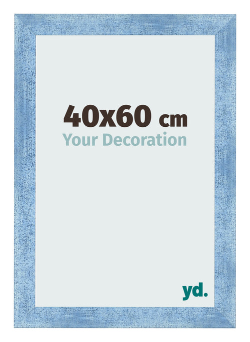 Cadre Photo 40x60cm Bleu Brillant Patine MDF Pisa De Face Mesure | Yourdecoration.fr