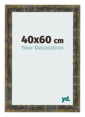 Cadre Photo 40x60cm Bleu Or Melange MDF Pisa De Face Mesure | Yourdecoration.fr