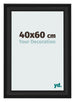 Cadre Photo 40x60cm Noir Grain de Bois MDF Lazio De Face Mesure | Yourdecoration.fr