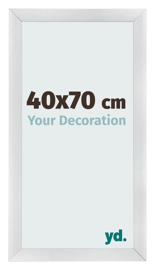 Cadre Photo 40x70cm Argent Noir Patine MDF Pisa De Face Mesure | Yourdecoration.fr