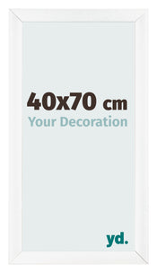 Cadre Photo 40x70cm Blanc Vintage MDF Pisa De Face Mesure | Yourdecoration.fr