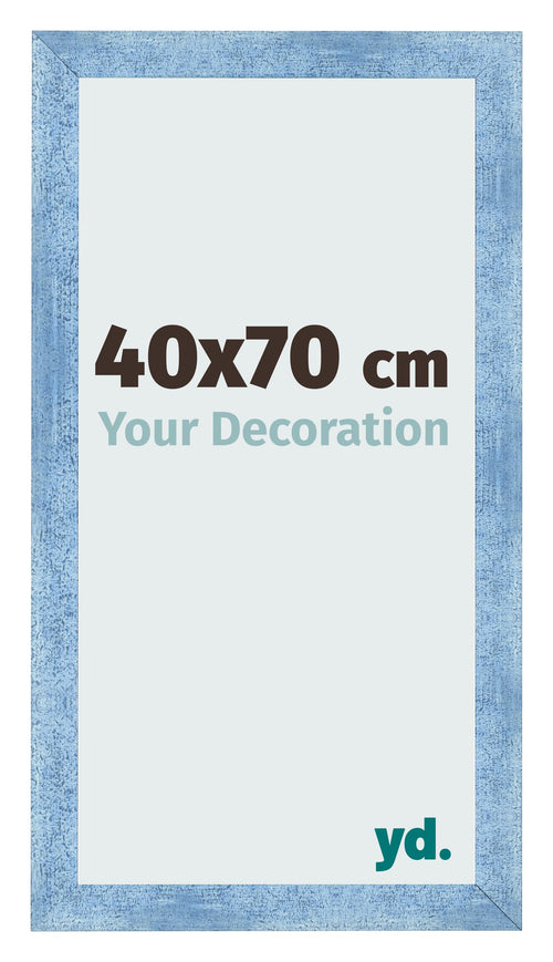 Cadre Photo 40x70cm Bleu Brillant Patine MDF Pisa De Face Mesure | Yourdecoration.fr