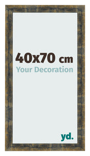 Cadre Photo 40x70cm Bleu Or Melange MDF Pisa De Face Mesure | Yourdecoration.fr