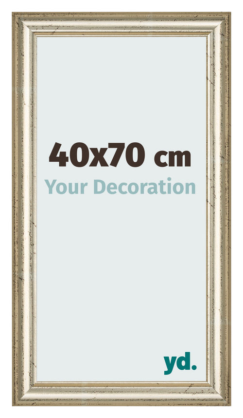Cadre Photo 40x70cm Brillance Metallique MDF Lazio De Face Mesure | Yourdecoration.fr
