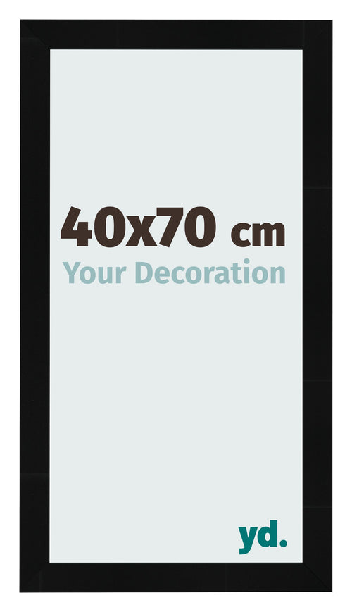 Cadre Photo 40x70cm Noir Argent Poli MDF Pisa De Face Mesure | Yourdecoration.fr