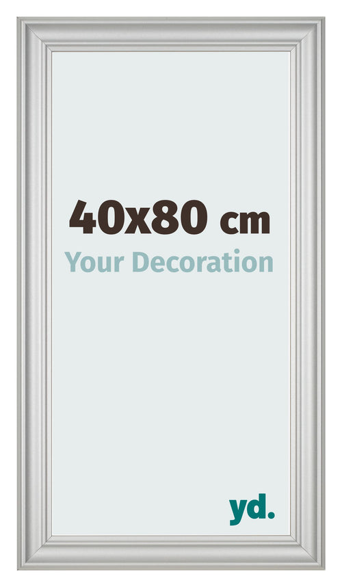 Cadre Photo 40x80cm Argent Mat MDF Lazio De Face Mesure | Yourdecoration.fr