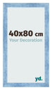 Cadre Photo 40x80cm Bleu Brillant Patine MDF Pisa De Face Mesure | Yourdecoration.fr