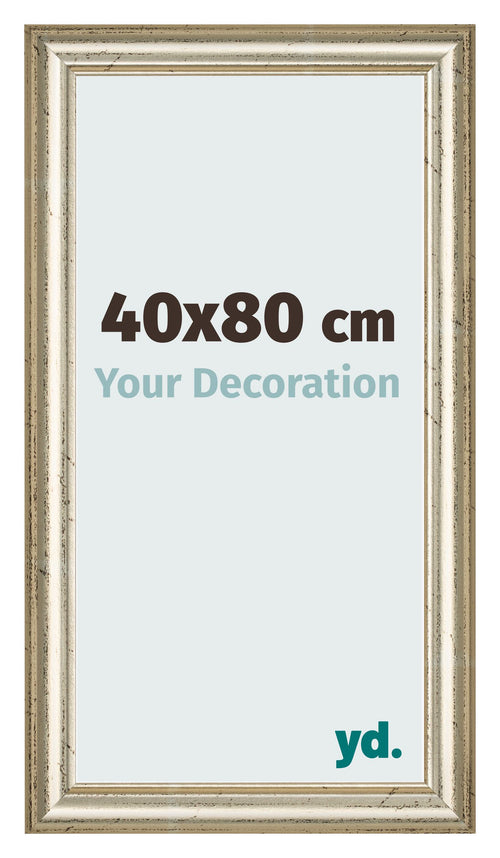 Cadre Photo 40x80cm Brillance Metallique MDF Lazio De Face Mesure | Yourdecoration.fr