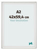 Cadre Photo 42x59 4cm A2 Blanc Patine MDF Lazio De Face Mesure | Yourdecoration.fr