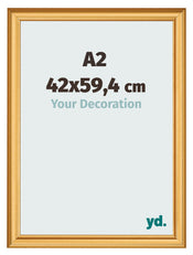 Cadre Photo 42x59 4cm A2 Or Mat MDF Lazio De Face Mesure | Yourdecoration.fr