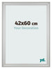 Cadre Photo 42x60cm Argent Mat MDF Lazio De Face Mesure | Yourdecoration.fr