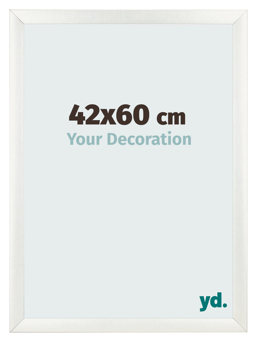 Cadre Photo 42x60cm Blanc Vintage MDF Pisa De Face Mesure | Yourdecoration.fr