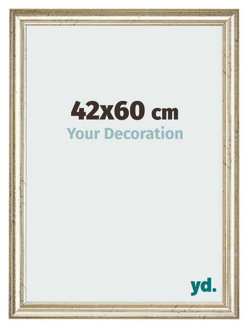 Cadre Photo 42x60cm Brillance Metallique MDF Lazio De Face Mesure | Yourdecoration.fr