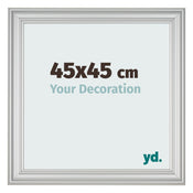 Cadre Photo 45x45cm Argent Mat MDF Lazio De Face Mesure | Yourdecoration.fr