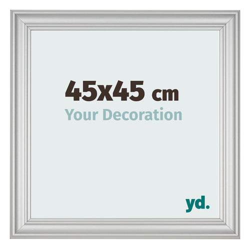 Cadre Photo 45x45cm Argent Mat MDF Lazio De Face Mesure | Yourdecoration.fr