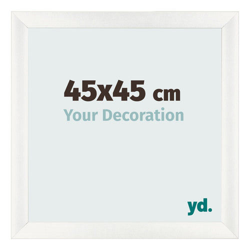 Cadre Photo 45x45cm Blanc Vintage MDF Pisa De Face Mesure | Yourdecoration.fr