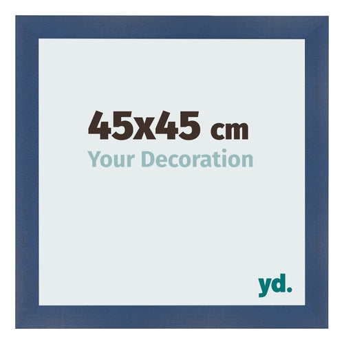 Cadre Photo 45x45cm Bleu Fonce Patine MDF Pisa De Face Mesure | Yourdecoration.fr