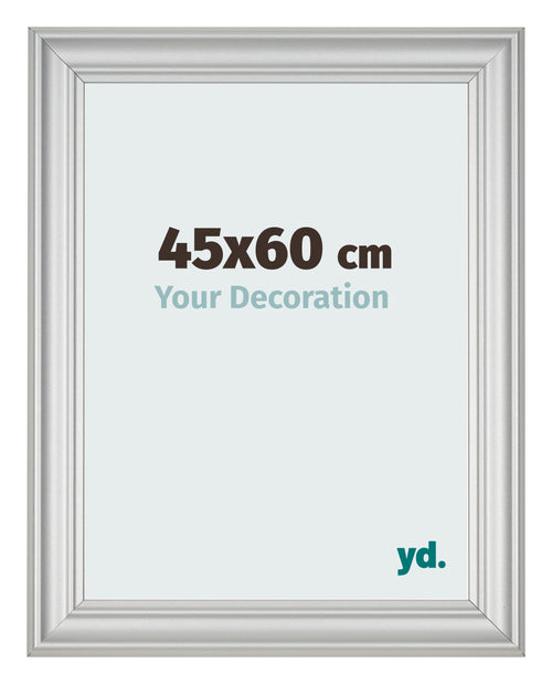 Cadre Photo 45x60cm Argent Mat MDF Lazio De Face Mesure | Yourdecoration.fr