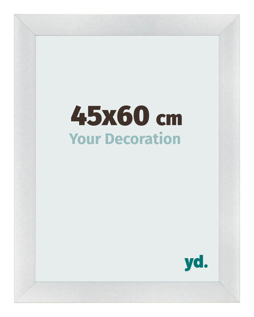 Cadre Photo 45x60cm Argent Noir Patine MDF Pisa De Face Mesure | Yourdecoration.fr