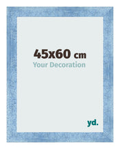 Cadre Photo 45x60cm Bleu Brillant Patine MDF Pisa De Face Mesure | Yourdecoration.fr