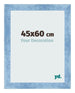 Cadre Photo 45x60cm Bleu Brillant Patine MDF Pisa De Face Mesure | Yourdecoration.fr