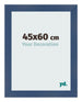 Cadre Photo 45x60cm Bleu Fonce Patine MDF Pisa De Face Mesure | Yourdecoration.fr