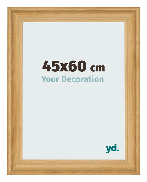 Cadre Photo 45x60cm De Pin Grain de Bois MDF Lazio De Face Mesure | Yourdecoration.fr