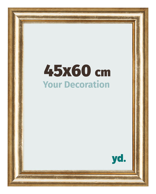 Cadre Photo 45x60cm Or Antique MDF Lazio De Face Mesure | Yourdecoration.fr