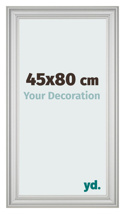 Cadre Photo 45x80cm Argent Mat MDF Lazio De Face Mesure | Yourdecoration.fr