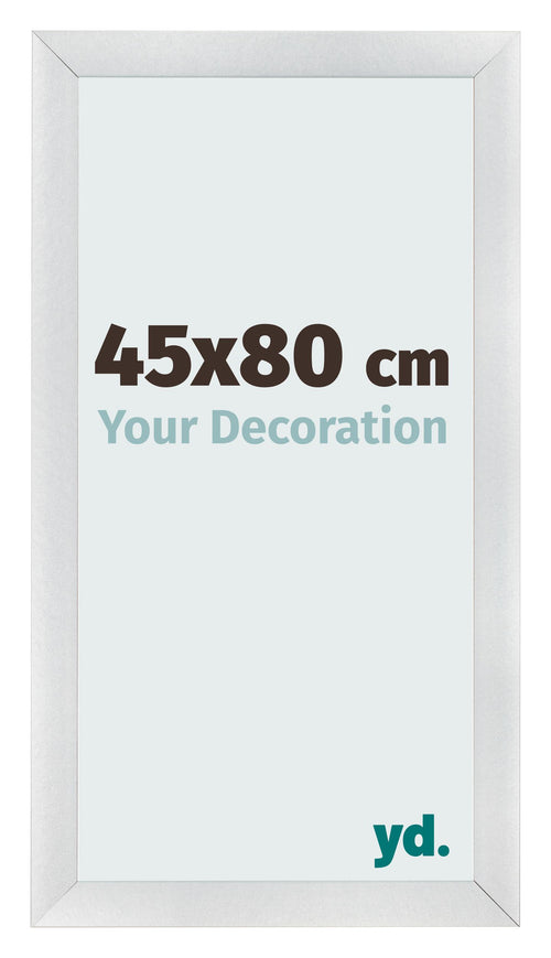 Cadre Photo 45x80cm Argent Noir Patine MDF Pisa De Face Mesure | Yourdecoration.fr