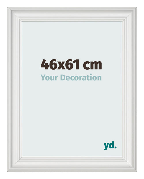 Cadre Photo 46x61cm Blanc Patine MDF Lazio De Face Mesure | Yourdecoration.fr