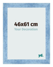 Cadre Photo 46x61cm Bleu Brillant Patine MDF Pisa De Face Mesure | Yourdecoration.fr